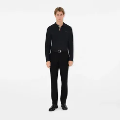 Long-sleeve Cotton Polo Shirt