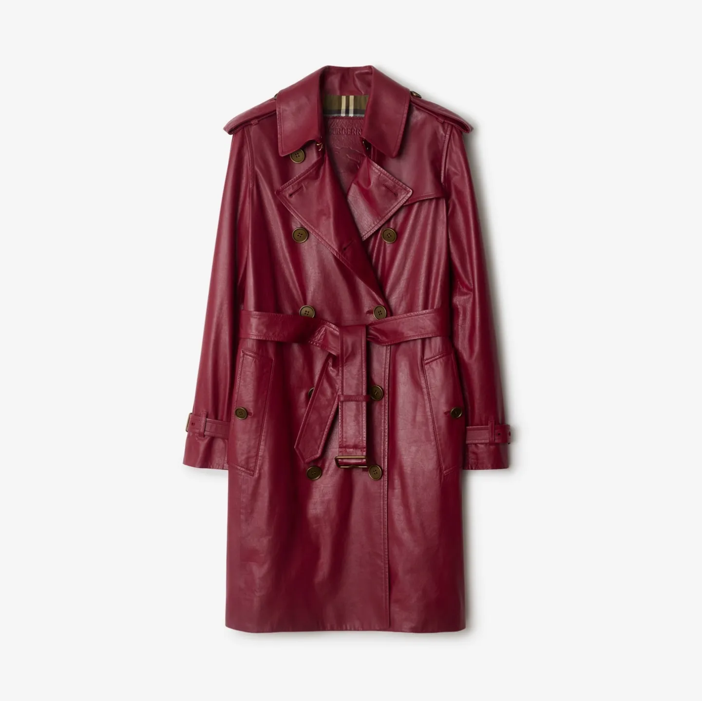 Mid-length Leather Kensington Trench Coat