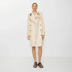 Mid-length Tropical Gabardine Kensington Trench Coat