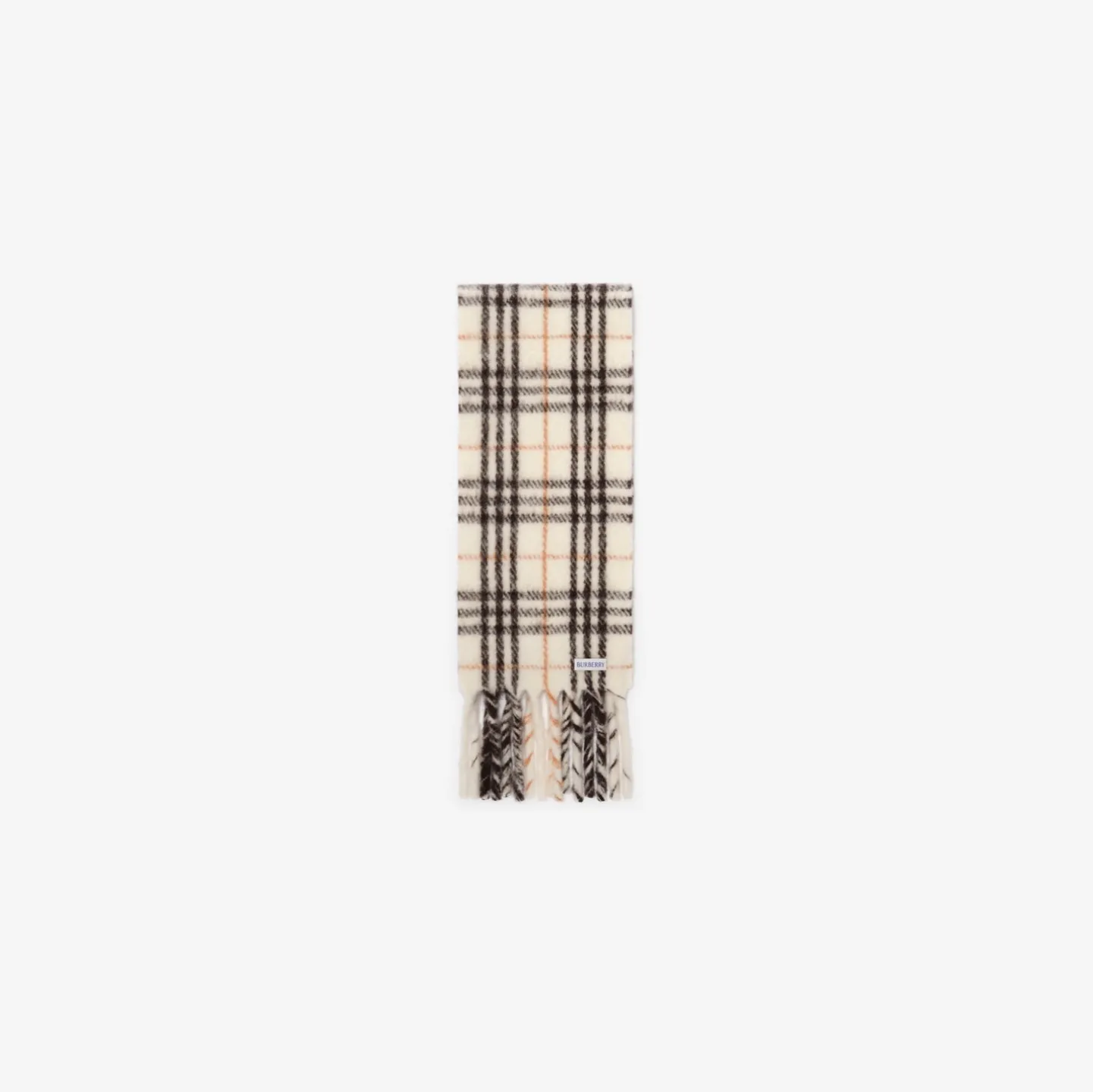 Narrow Check Alpaca Wool Blend Scarf