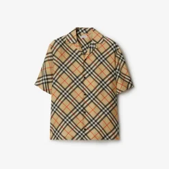 Oversized Check Silk Shirt