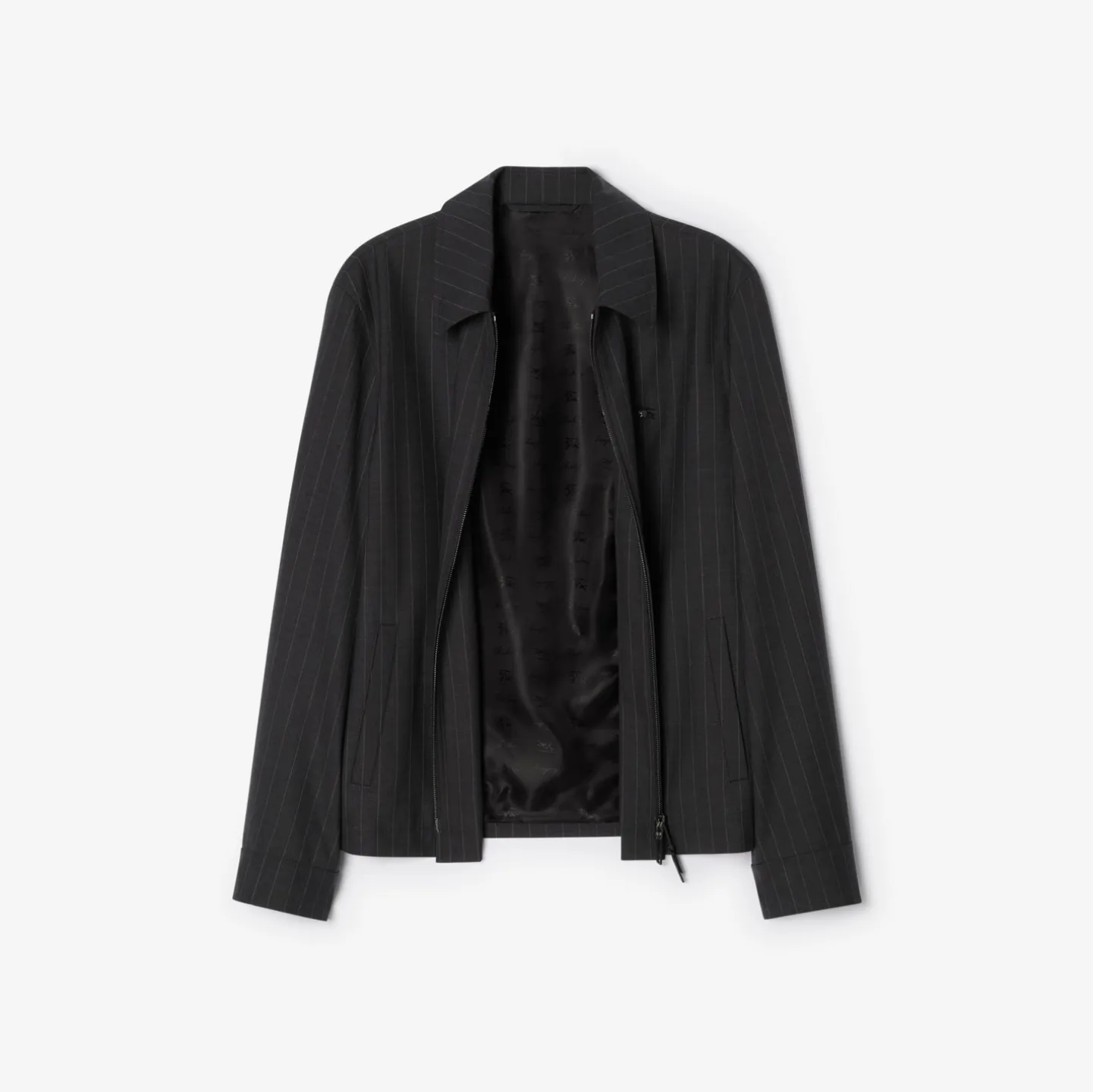 Pinstriped Wool Bloomsbury Harrington Jacket