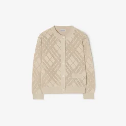 Pointelle Knit Cotton Cardigan