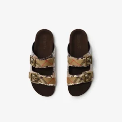 Python-print Leather Urchin Sandals