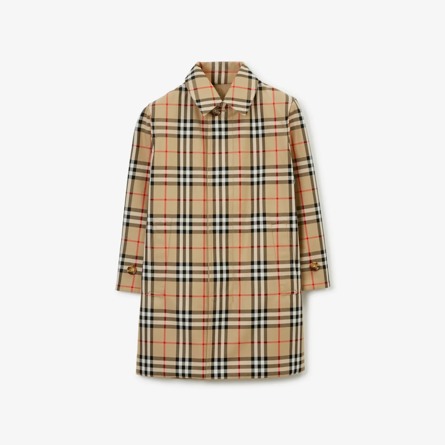 Reversible Check Gabardine Car Coat