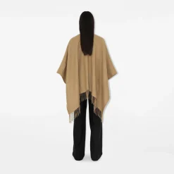 Reversible Check Wool Cape