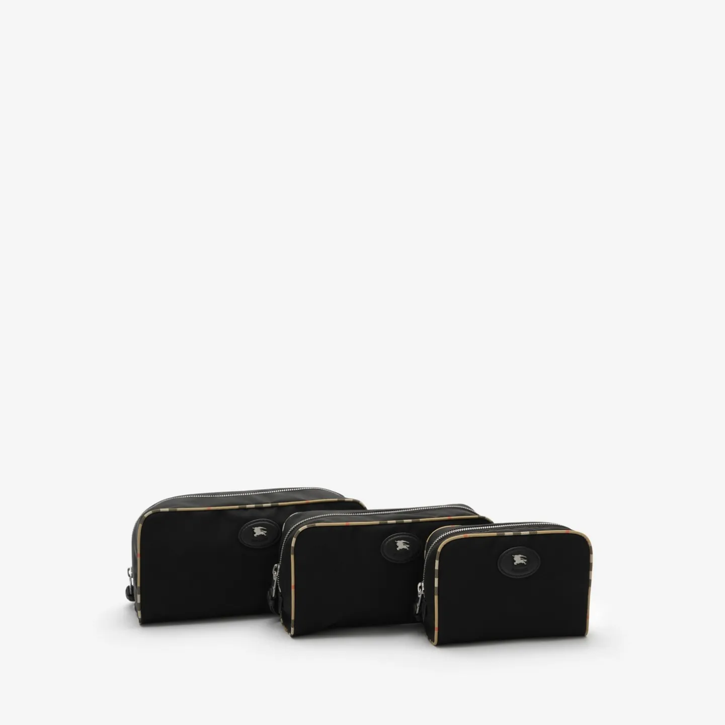 Small Check Trim Travel Pouch