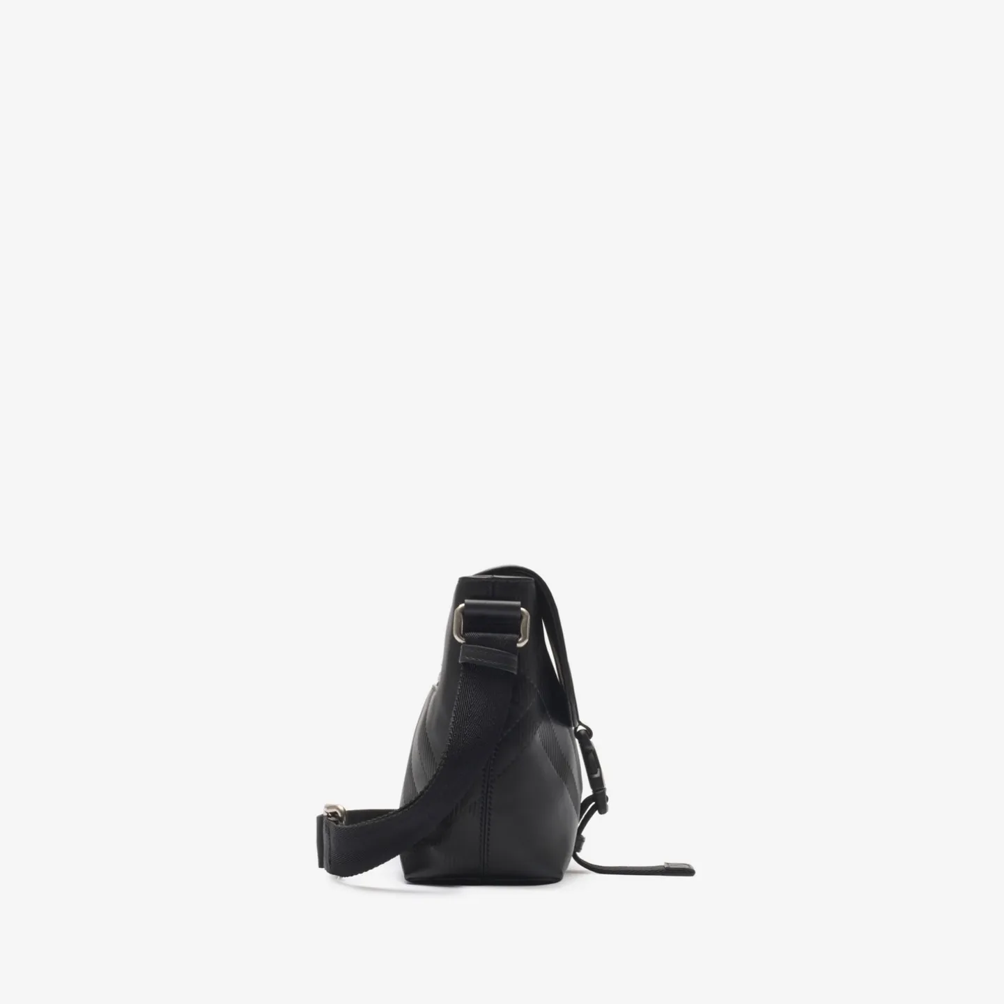 Small Embossed Check Buckled Messenger Bag