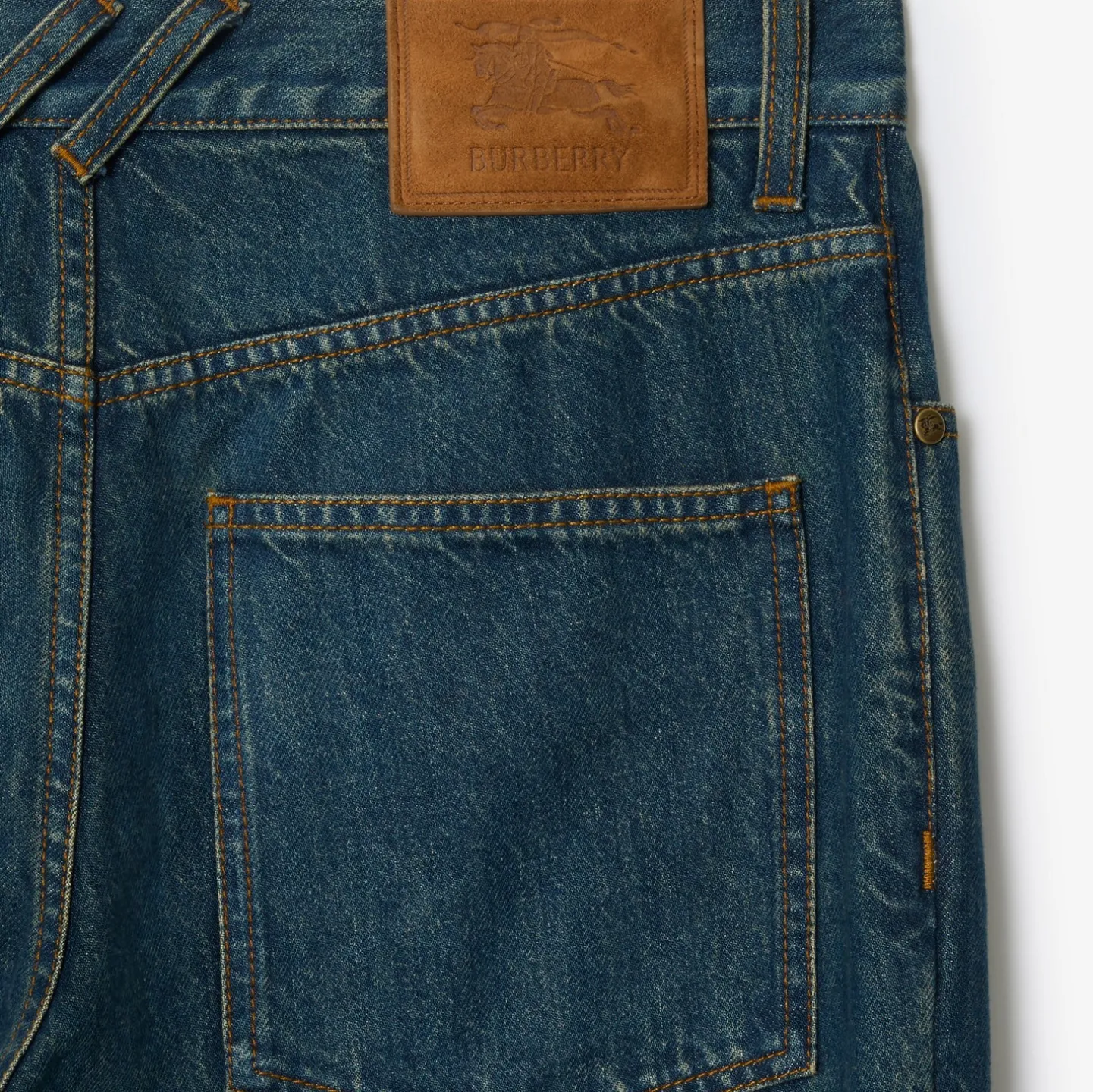 Straight Check Turn-up Jeans