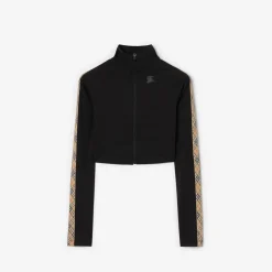 Stretch Nylon Cropped Track Jacket