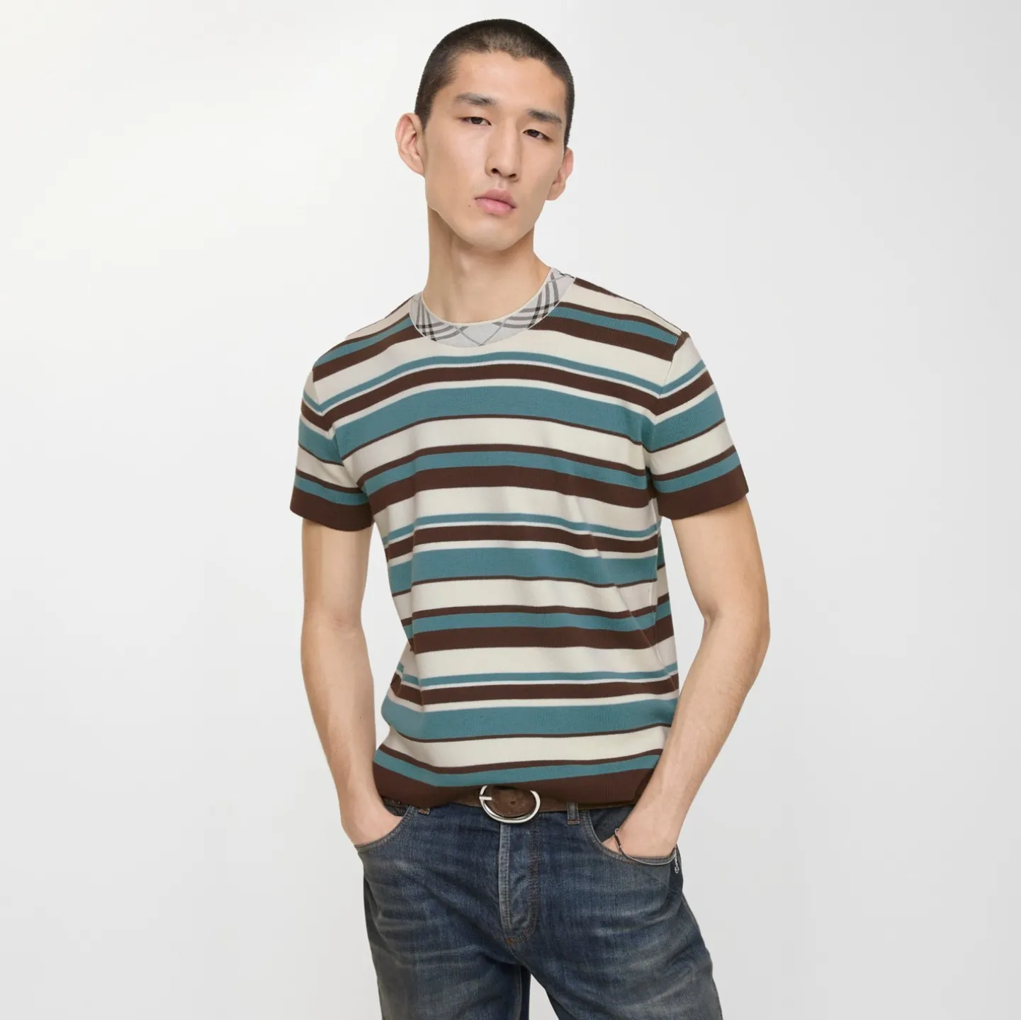 Striped Wool Blend T-shirt