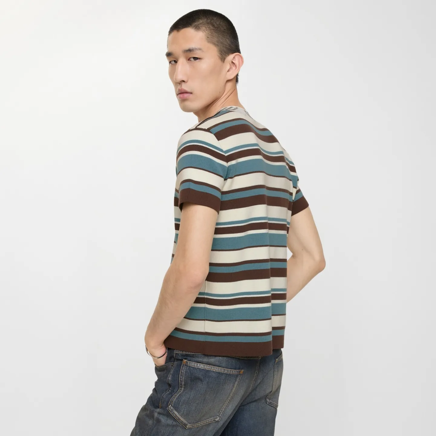 Striped Wool Blend T-shirt