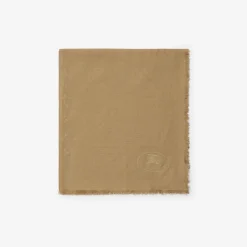 Wide Check Wool Silk Scarf