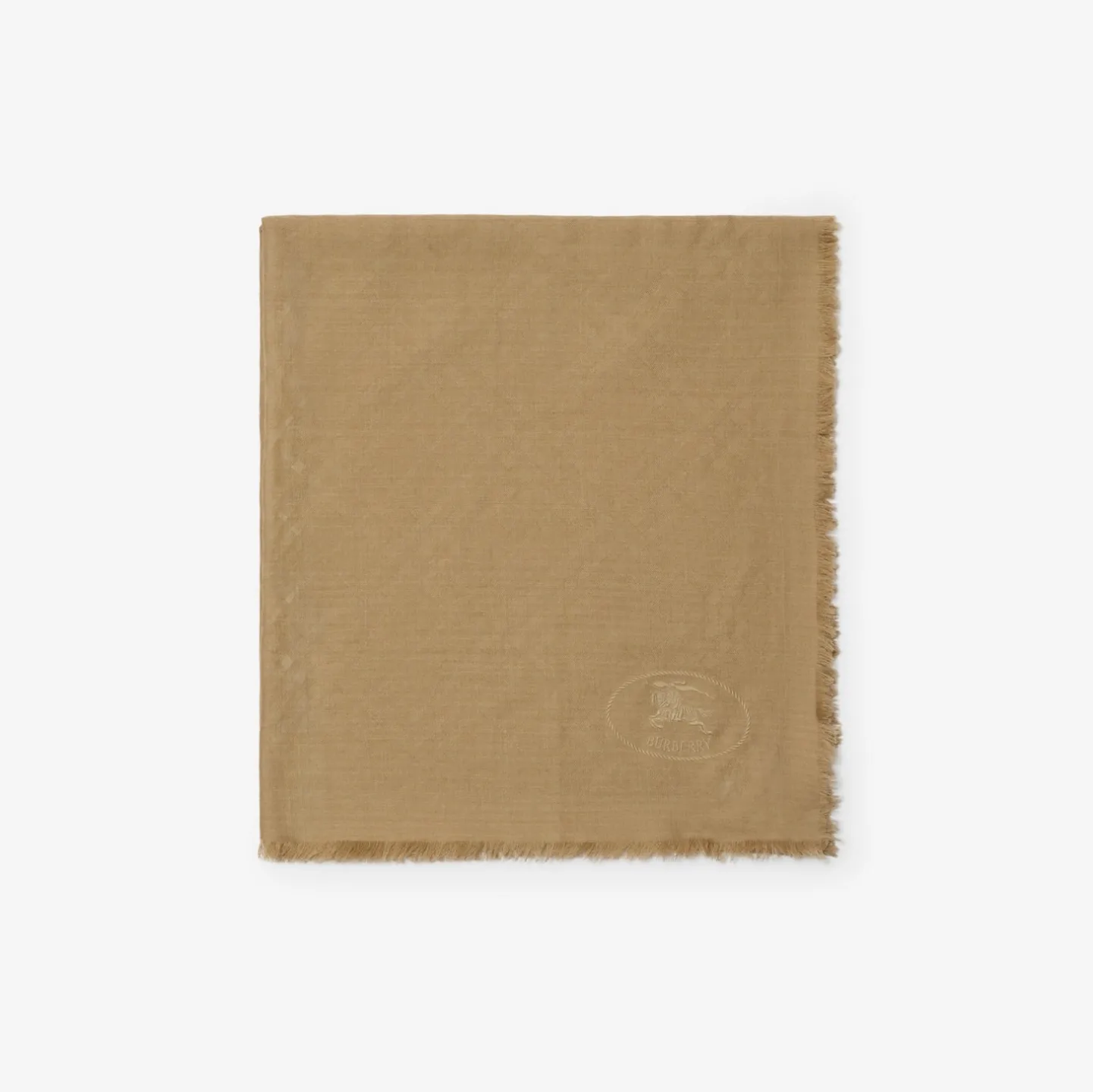 Wide Check Wool Silk Scarf