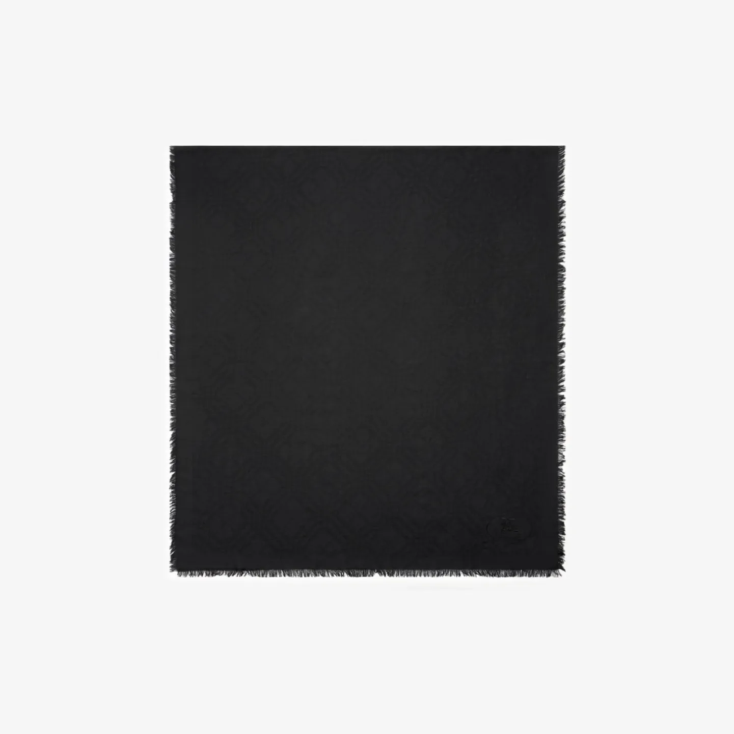 Wide Check Wool Silk Scarf