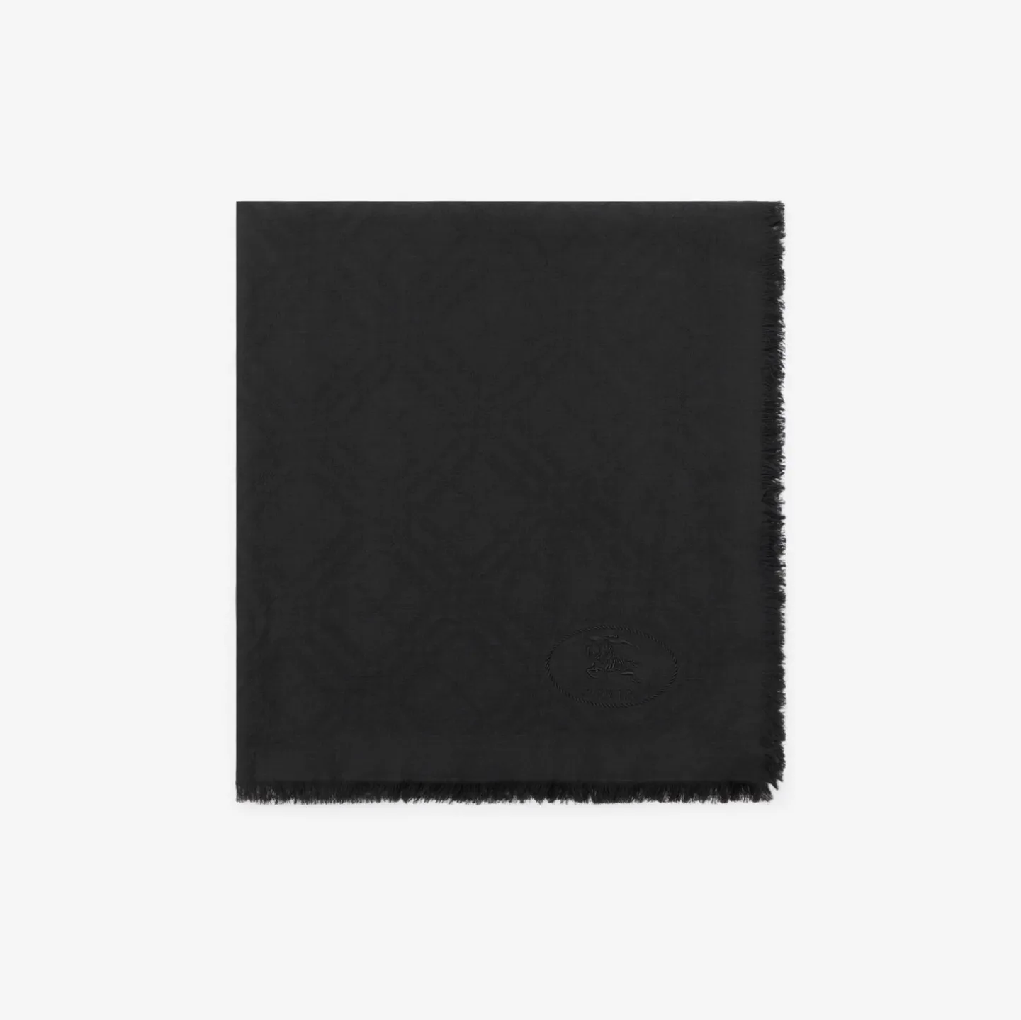 Wide Check Wool Silk Scarf