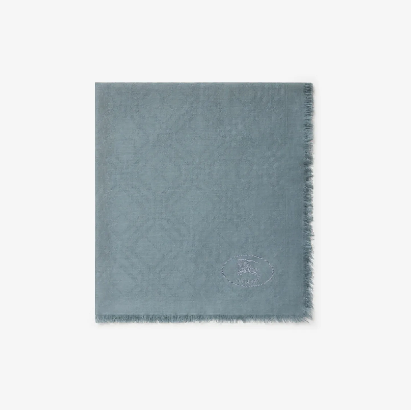 Wide Check Wool Silk Scarf
